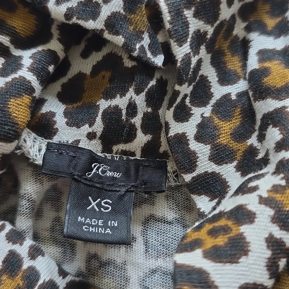 J. Crew Leopard Print Tissue Turtleneck Women's Size XS